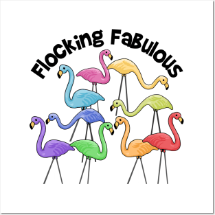 Flocking Fabulous Flamingos Posters and Art